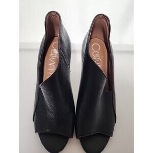 Calvin Klein Nastassia Black Snake Print Ankle Booties 8.5M – Stiletto Heel